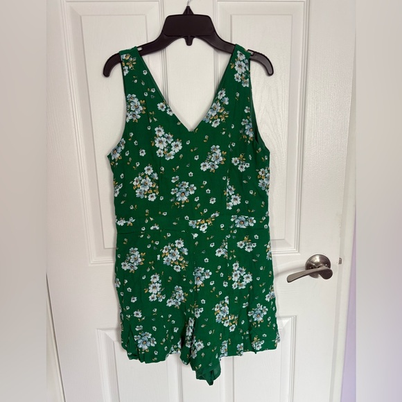 LOFT Vibrant Green Floral Romper size 4 - Picture 5 of 10
